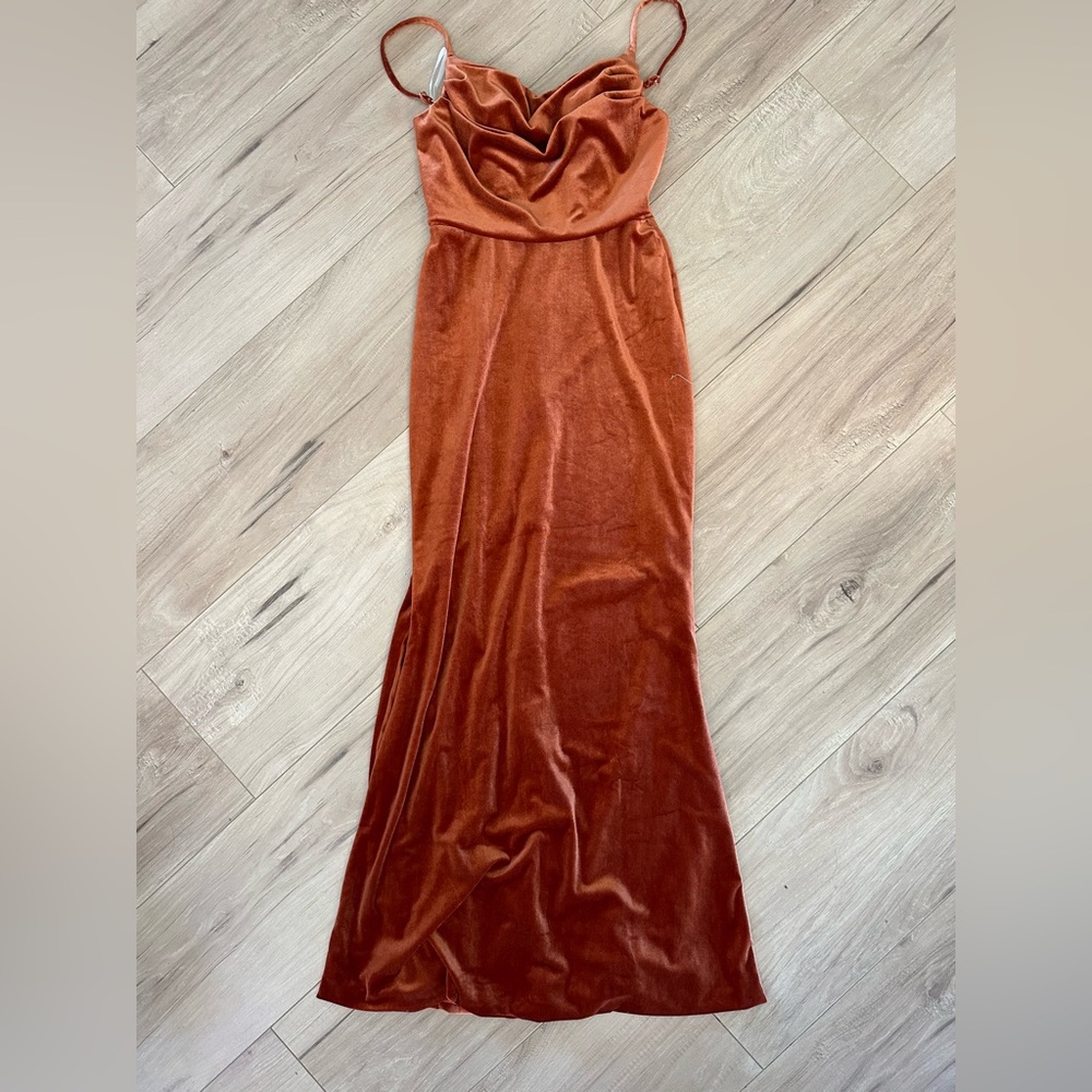 Velvet Slit leg Dress